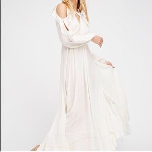 NWT FreePeople Maxi Dress Ruffle Cold Shoulder